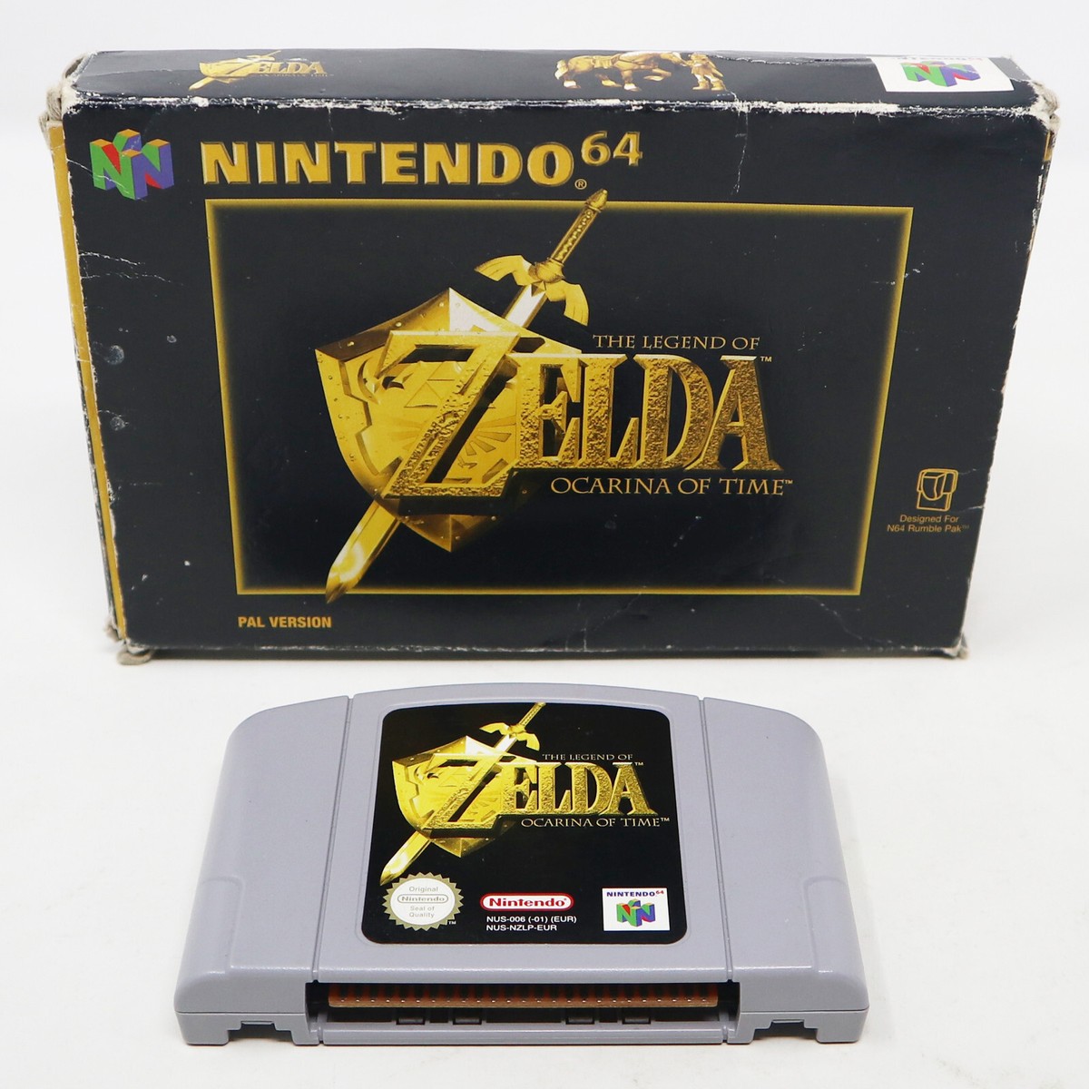 Europæisk Ocarina of Time-æske og kassette til Nintendo 64